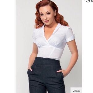 Pinup Couture Laura Byrnes White blouse
